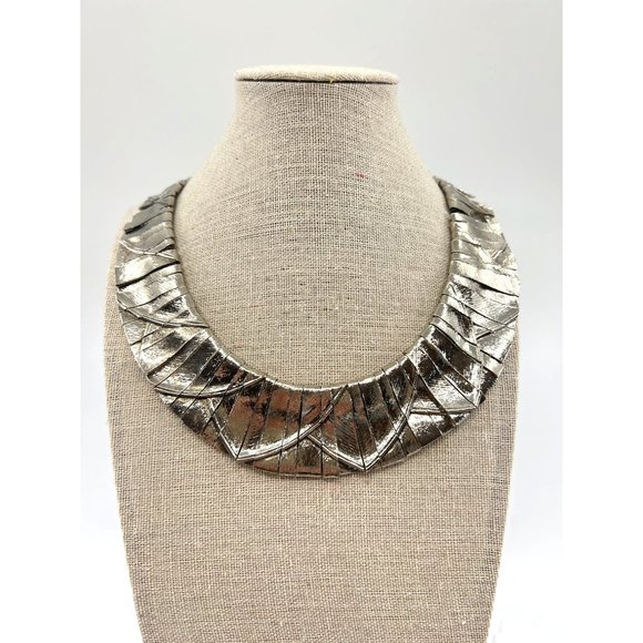 Vintage Cleopatra Egyptian Revival Collar Necklace Attributed to Les Bernard - Picture 2 of 10